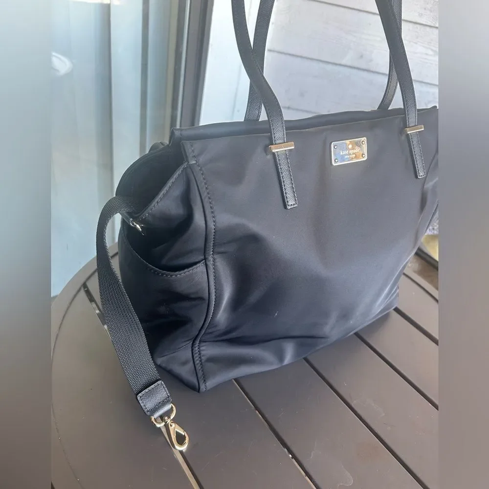 Kate Spade Kaylie Baby Bag Classic Black Nylon Tote Diaper Bag
